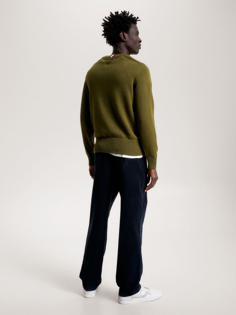 Sweater C-Neck Monotype Verde Tommy Hilfiger-2