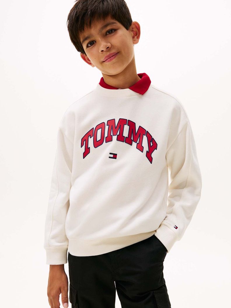 Poleron Varsity Print Blanco 2