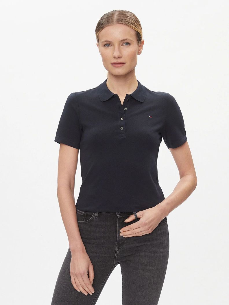 Polo Slim Fit Con Tejido Pique Azul Tommy Hilfiger-0