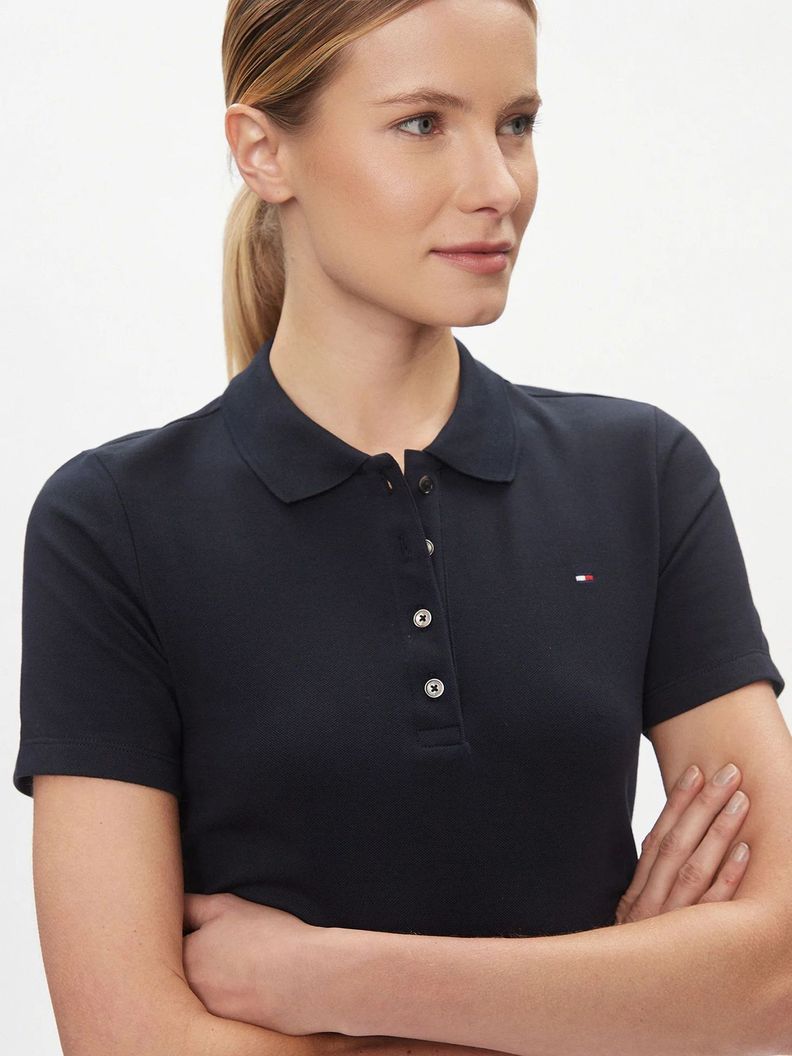 Polo Slim Fit Con Tejido Pique Azul Tommy Hilfiger-3