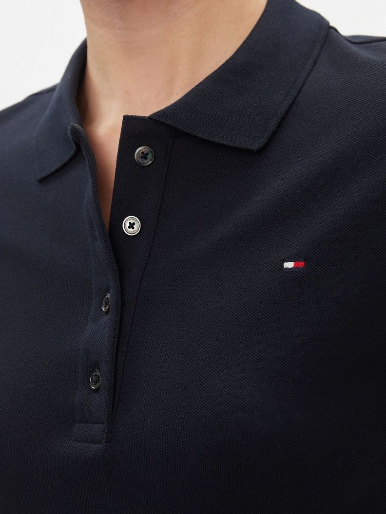 Polo Slim Fit Con Tejido Pique Azul Tommy Hilfiger-4