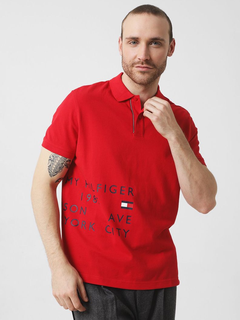 Polo Brand Love Logo Rojo Tommy Hilfiger-0