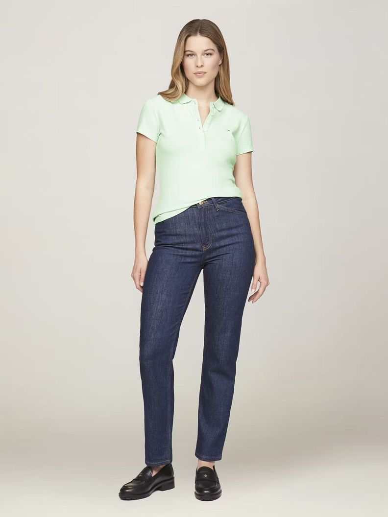 Polo Solid Slim Fit Con 5 Botones Verde Tommy Hilfiger-1
