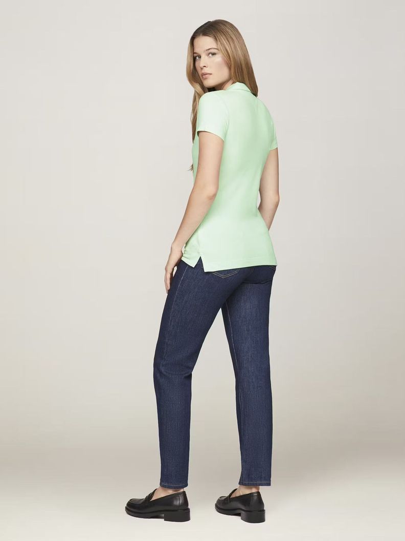 Polo Solid Slim Fit Con 5 Botones Verde Tommy Hilfiger-2