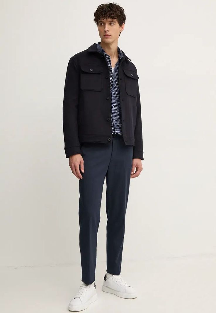 Camisa Con Micro Estampado Slim Fit Azul Tommy Hilfiger-1