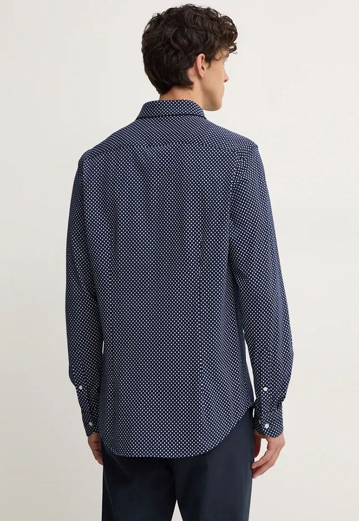 Camisa Con Micro Estampado Slim Fit Azul Tommy Hilfiger-2