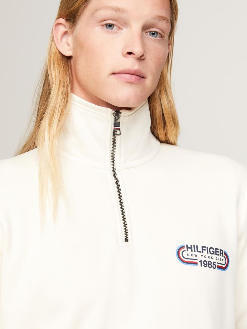 Polerón Sport Logo Archive Cierre Blanco Tommy Hilfiger-3