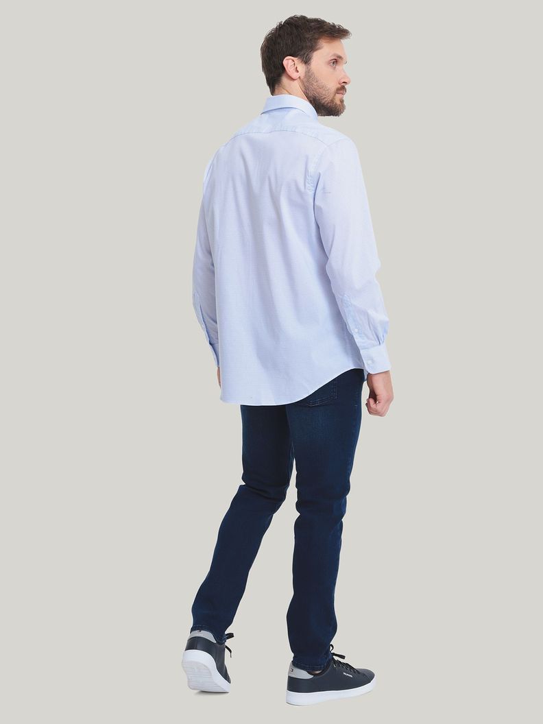 Camisa Classic Vestir Con Logo Celeste Tommy Hilfiger-3