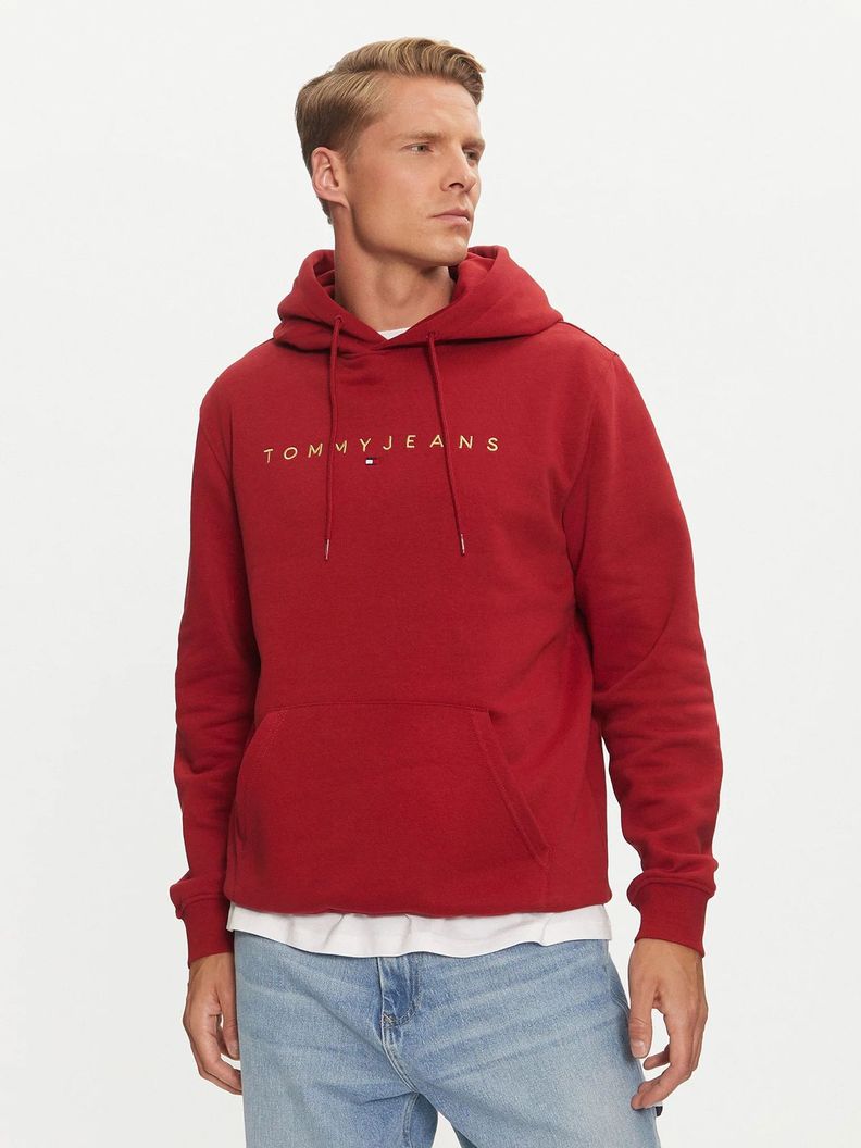Polerón Hoodie Con Logo Bordado Rojo Tommy Jeans-0
