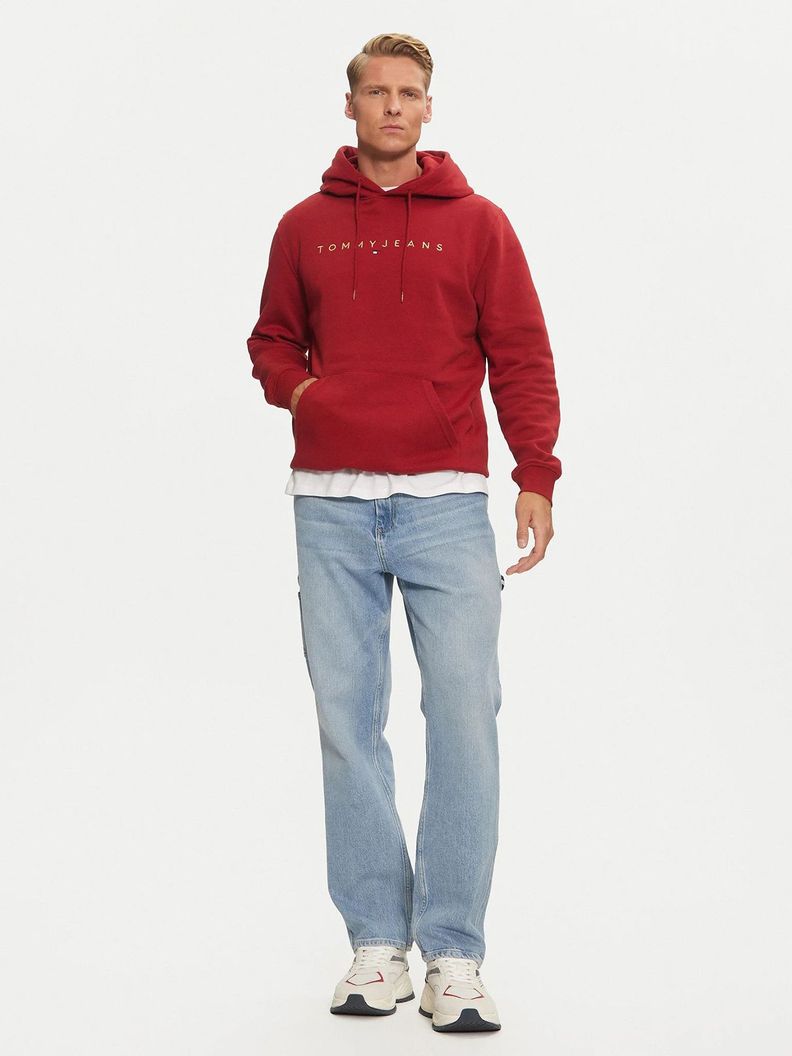 Polerón Hoodie Con Logo Bordado Rojo Tommy Jeans-1
