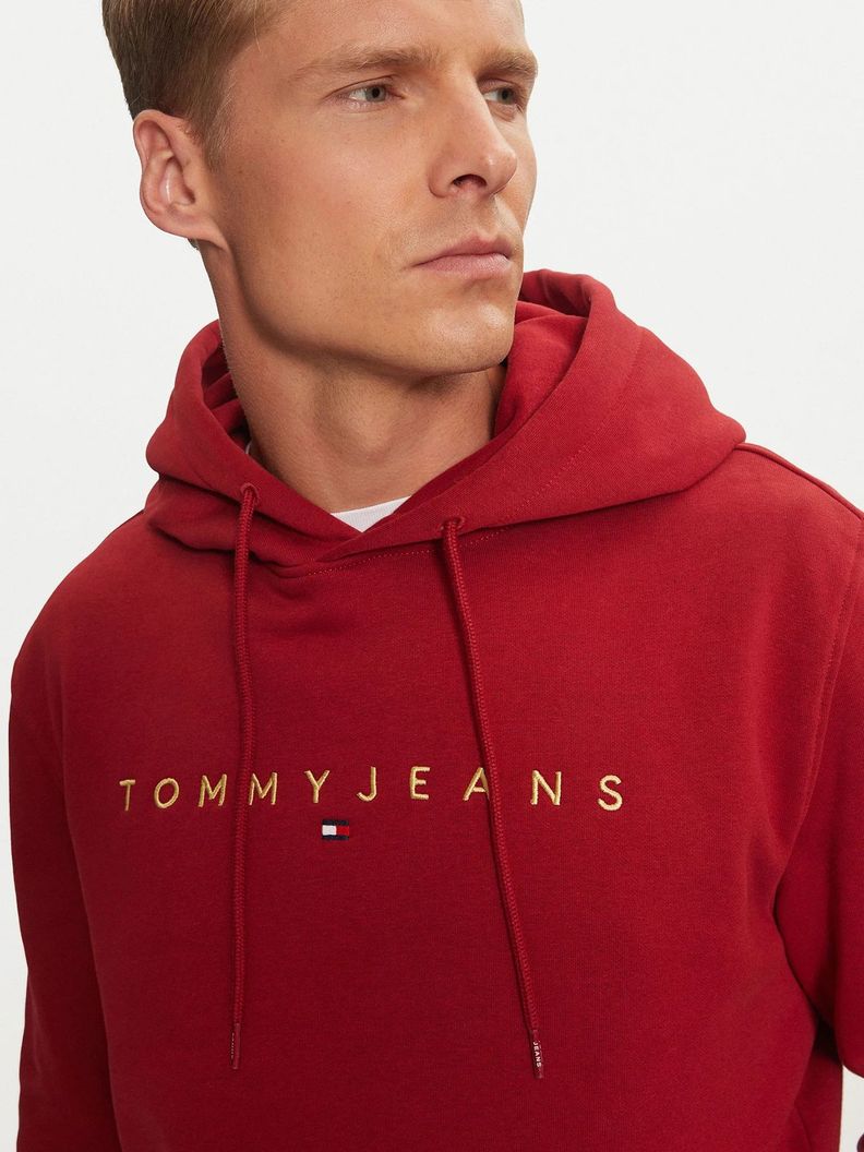Polerón Hoodie Con Logo Bordado Rojo Tommy Jeans-3