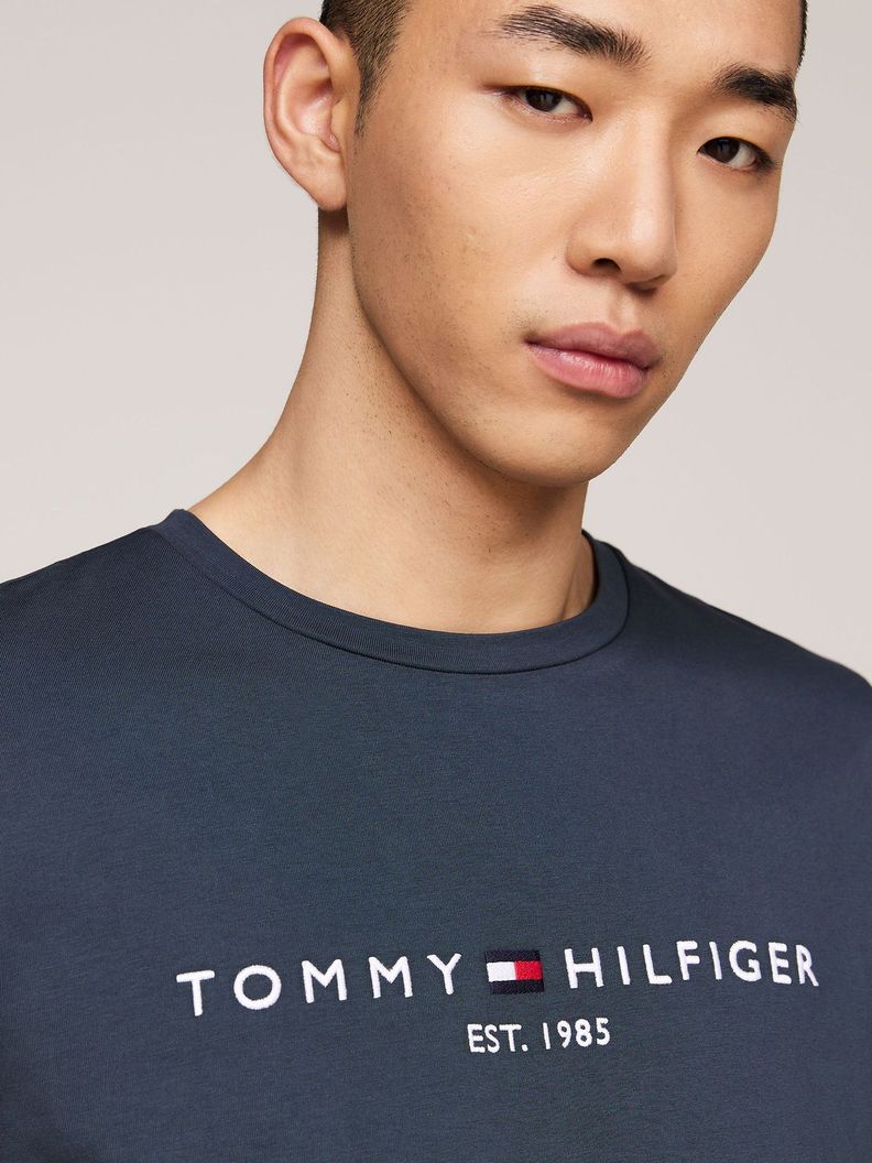 Polera Cotton Con Logo Slim-Fit Azul Tommy Hilfiger-3