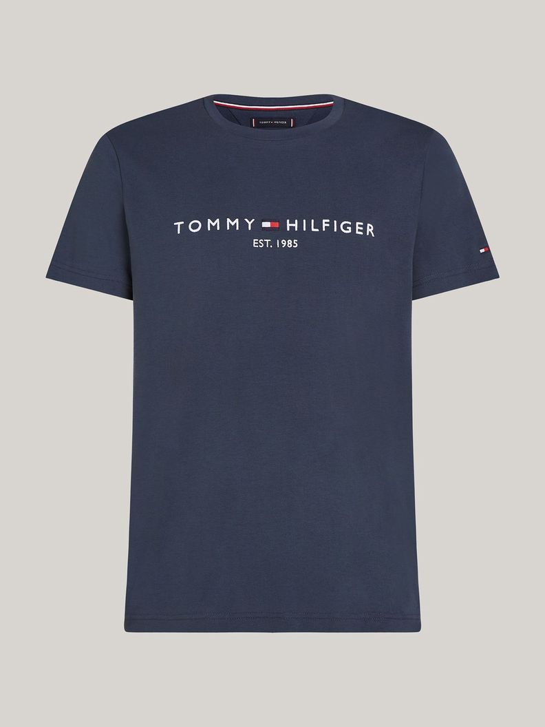 Polera Cotton Con Logo Slim-Fit Azul Tommy Hilfiger-4