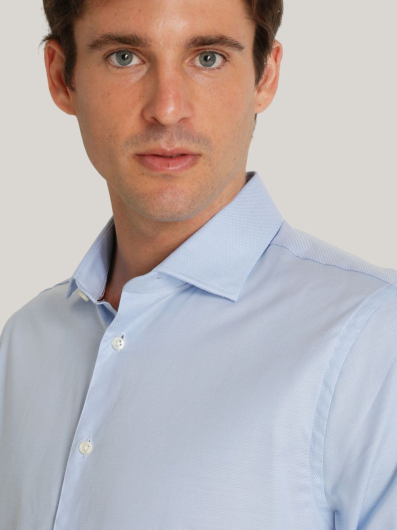 Camisa En Tejido Dobby Slim Fit Celeste Tommy Hilfiger-3
