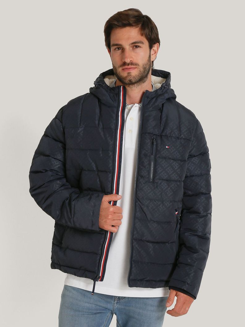 Parka Hoodie Quilted Con Logo Azul Tommy Hilfiger-0