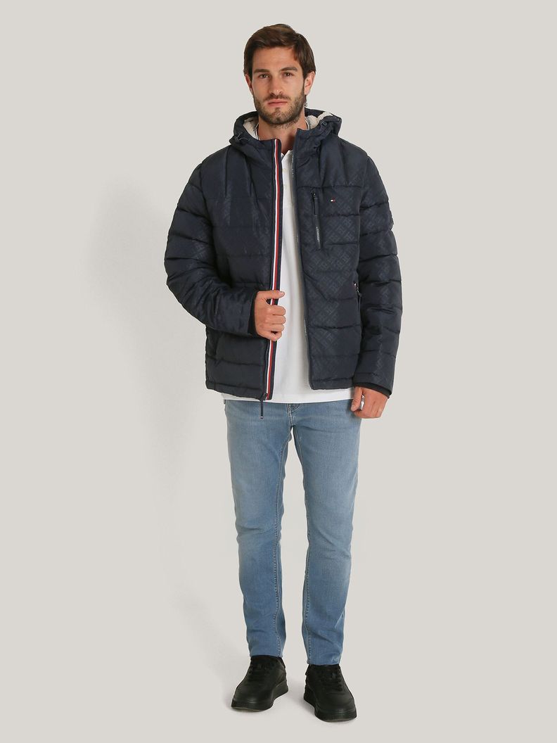 Parka Hoodie Quilted Con Logo Azul Tommy Hilfiger-1