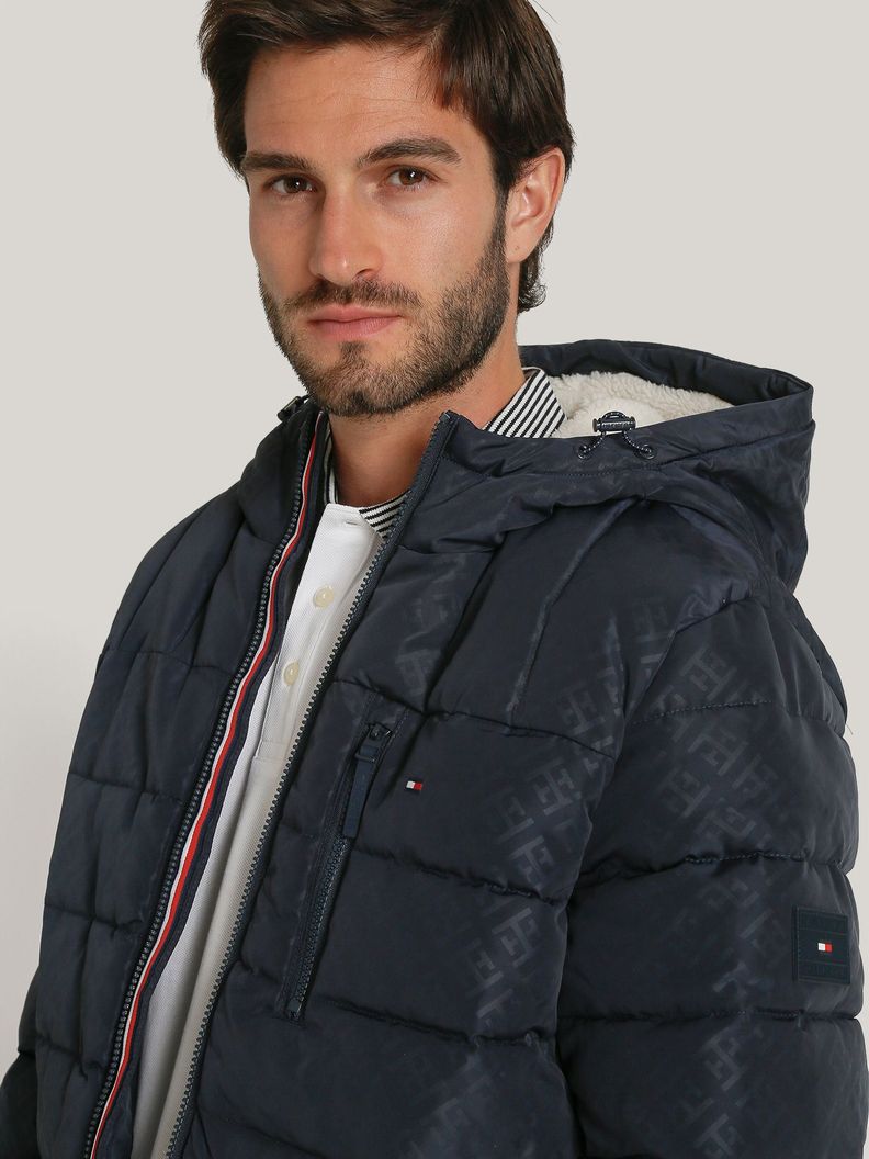 Parka Hoodie Quilted Con Logo Azul Tommy Hilfiger-3