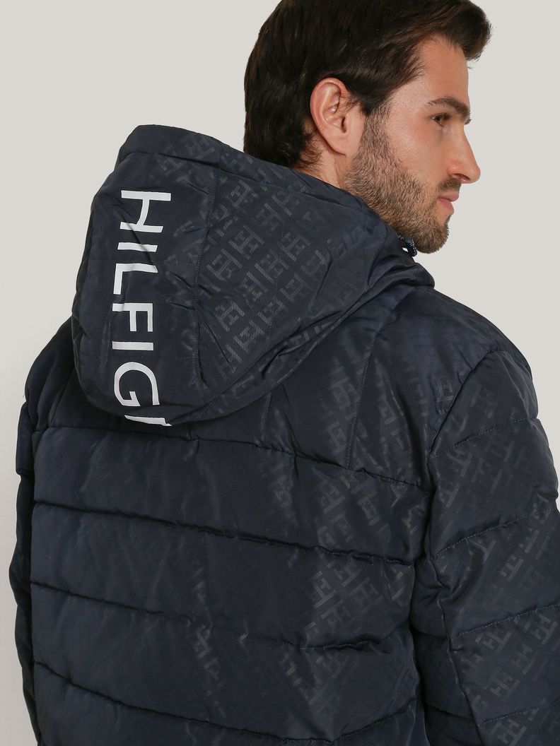 Parka Hoodie Quilted Con Logo Azul Tommy Hilfiger-4