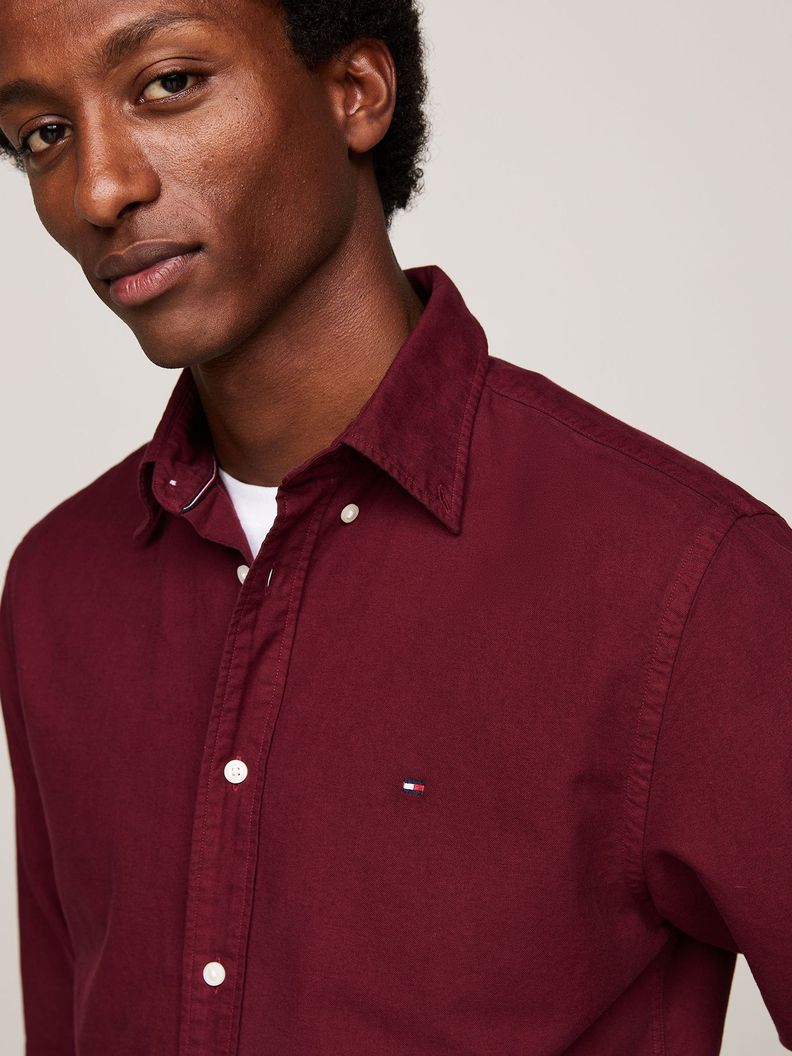 Camisa Oxford Regular Fit Burdeo Tommy Hilfiger-3