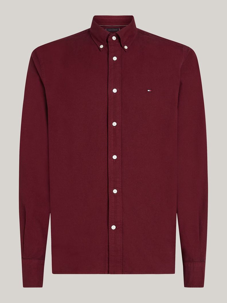Camisa Oxford Regular Fit Burdeo Tommy Hilfiger-4