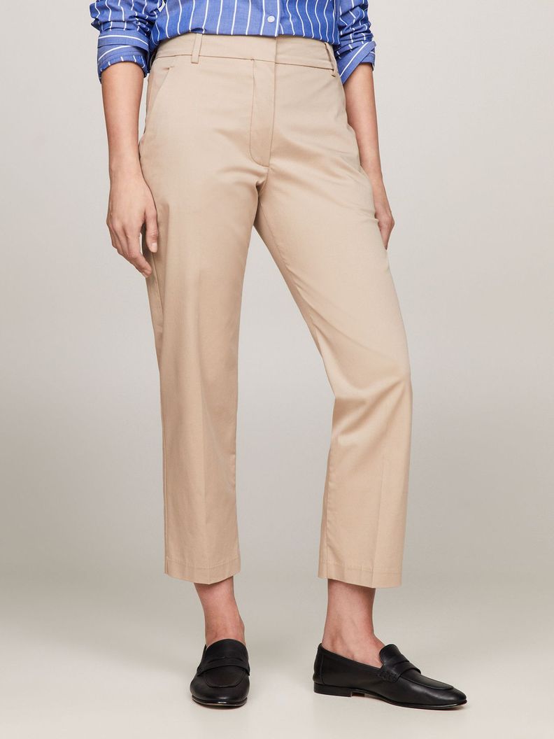 Pantalón Pernera Recta Slim Fit Beige Tommy Hilfiger-1