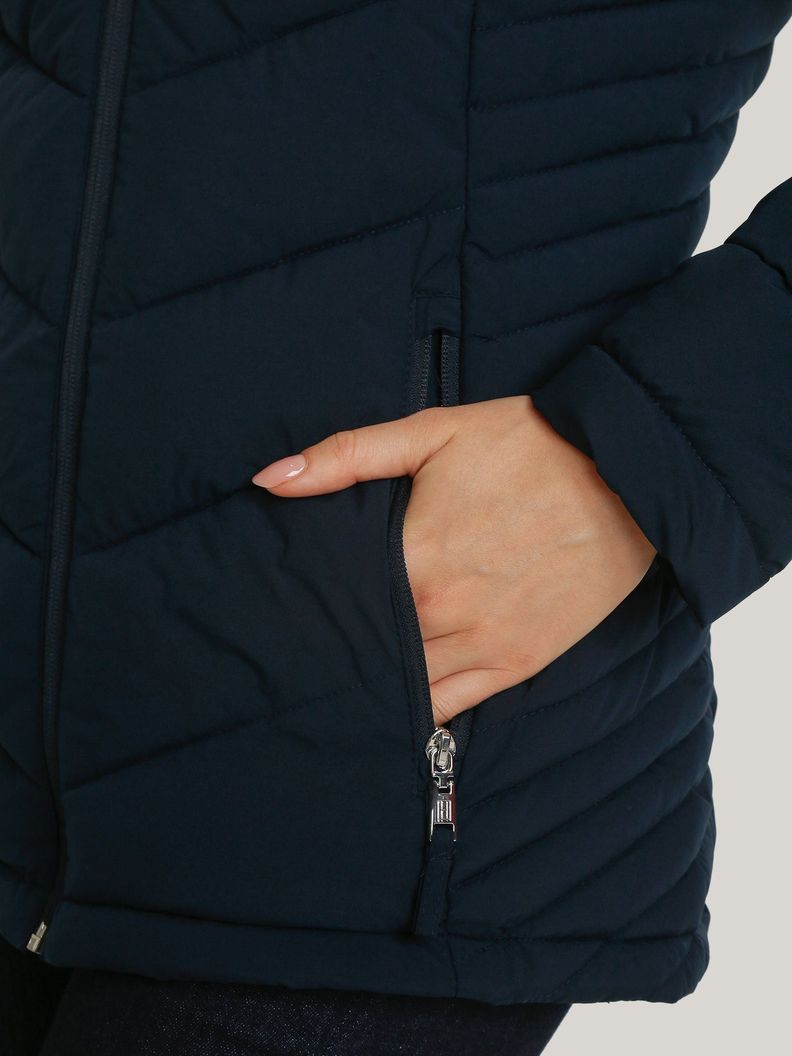 Parka Mujer Solid Acolchada Gorro Azul Tommy Hilfiger-4