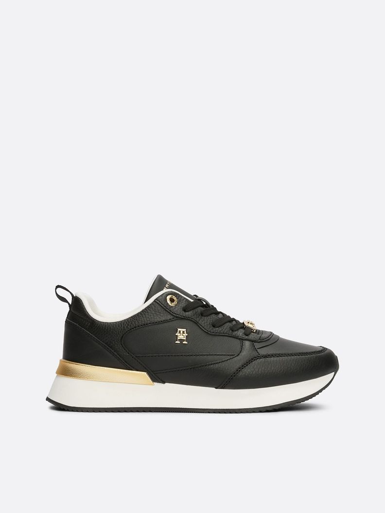 Zapatillas Running De Cuero Negro Tommy Hilfiger-4