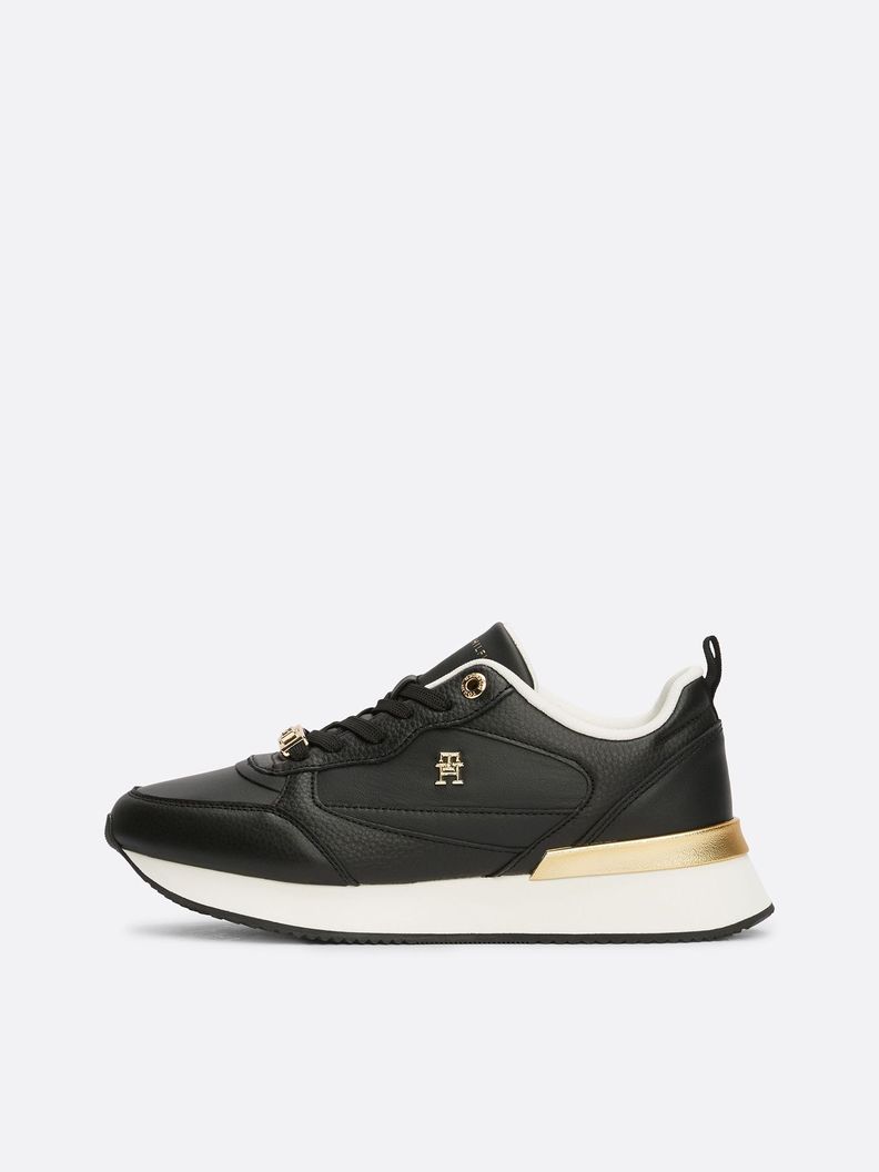 Zapatillas Running De Cuero Negro Tommy Hilfiger-5