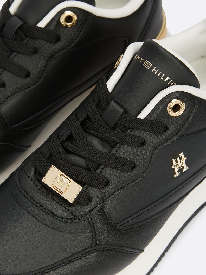 Zapatillas Running De Cuero Negro Tommy Hilfiger-6