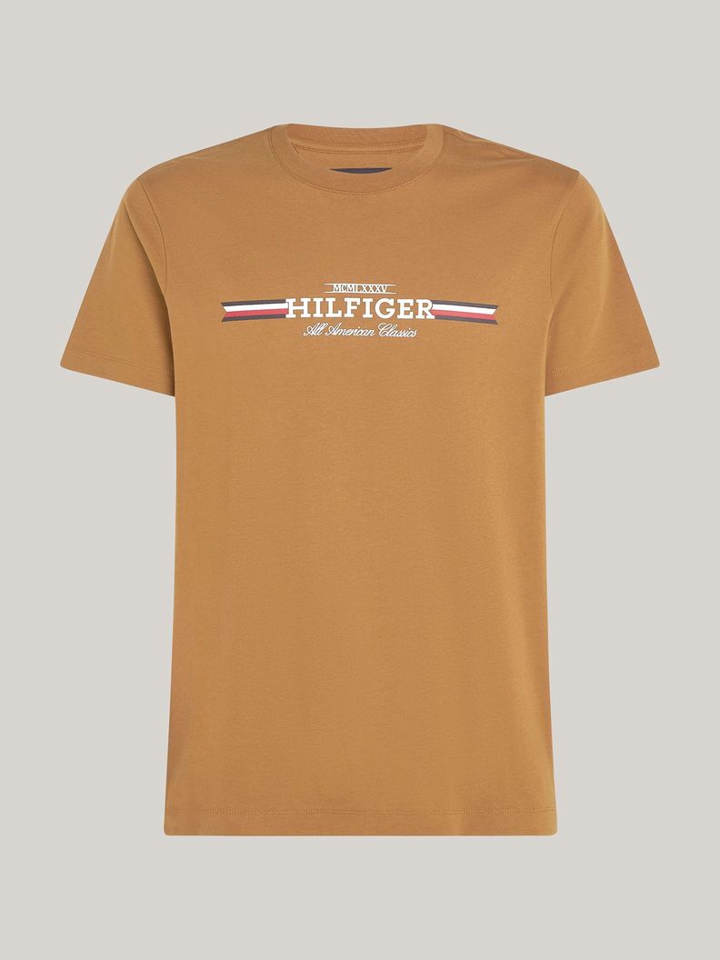 Polera Hilfiger Chest Stripe Logo Beige Tommy Hilfiger-4