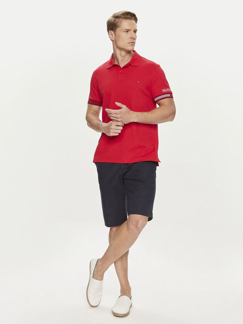 Polo Flag Con Ribetes Slim Fit Rojo Tommy Hilfiger-1