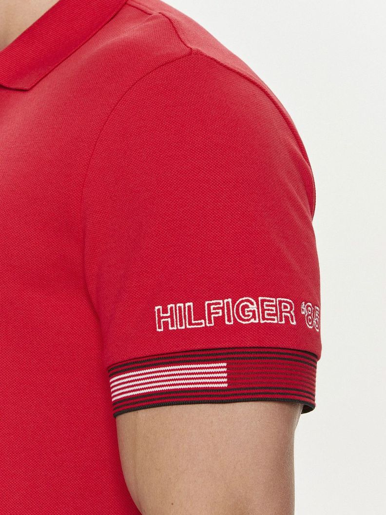 Polo Flag Con Ribetes Slim Fit Rojo Tommy Hilfiger-3