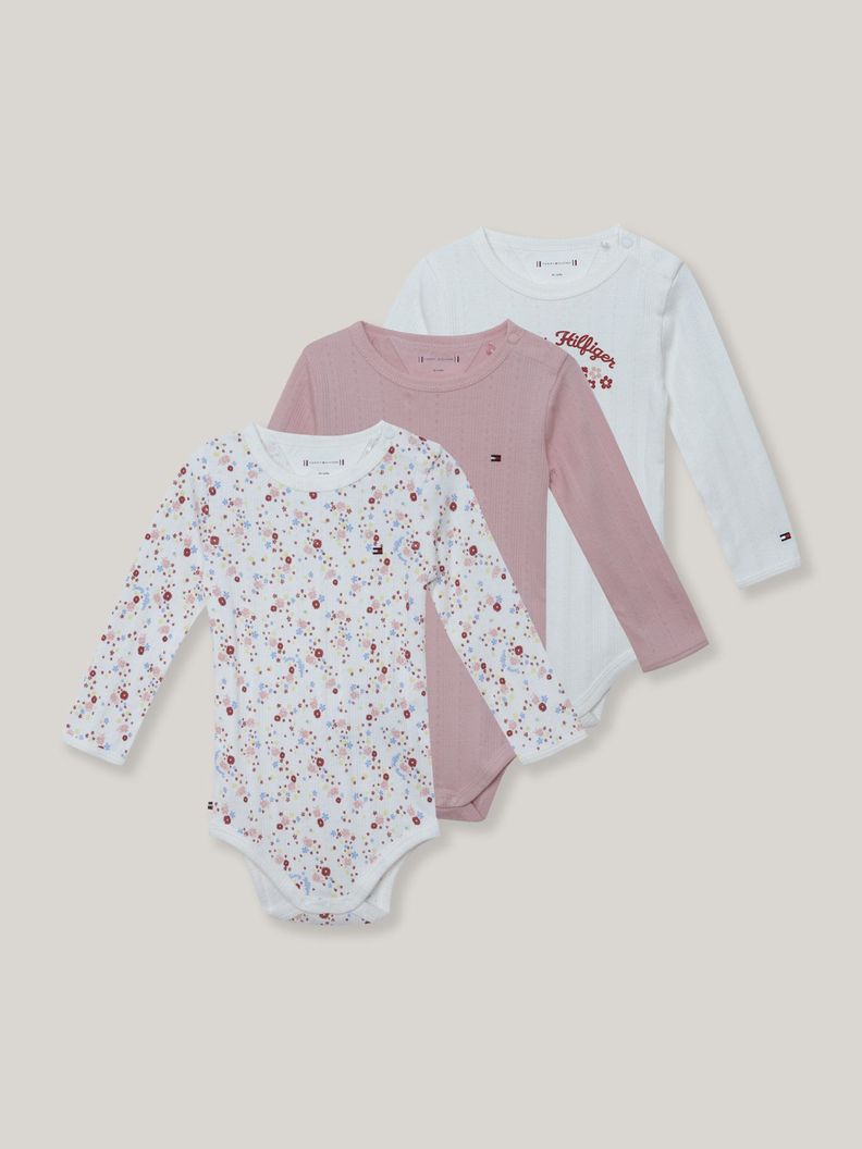 Set De 3 Body De Estilo Varsity Blanco Tommy Hilfiger-0