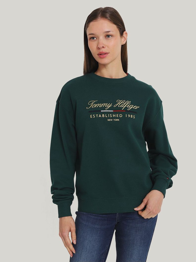 Polerón Script Con Logo Verde Tommy Hilfiger-0