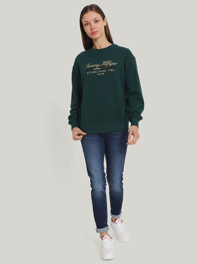 Polerón Script Con Logo Verde Tommy Hilfiger-1