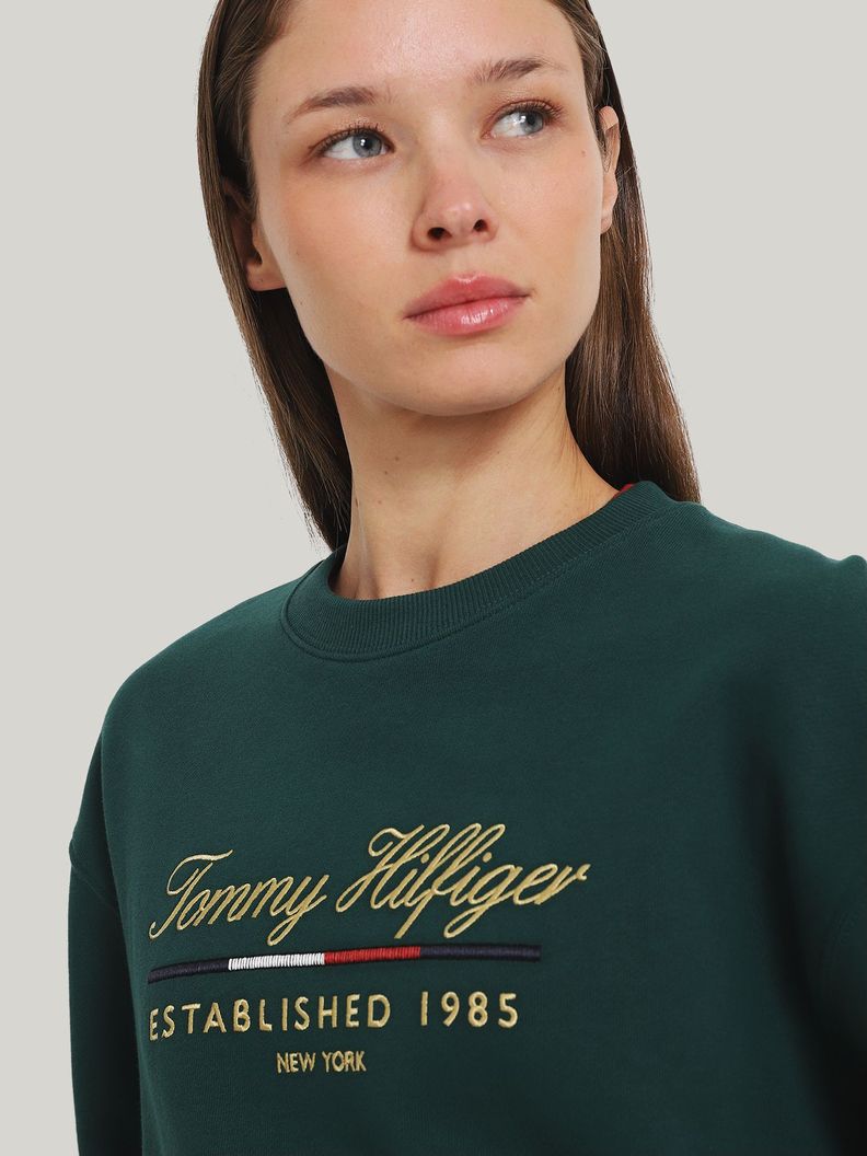 Polerón Script Con Logo Verde Tommy Hilfiger-3