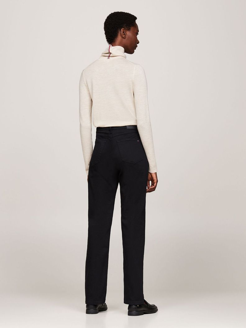 Jeans Straight Fit Talle Medio Negro Tommy Hilfiger-2