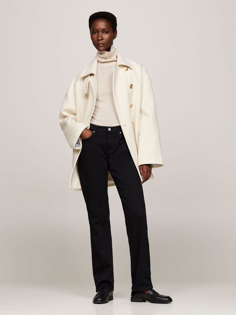Jeans Straight Fit Talle Medio Negro Tommy Hilfiger-0