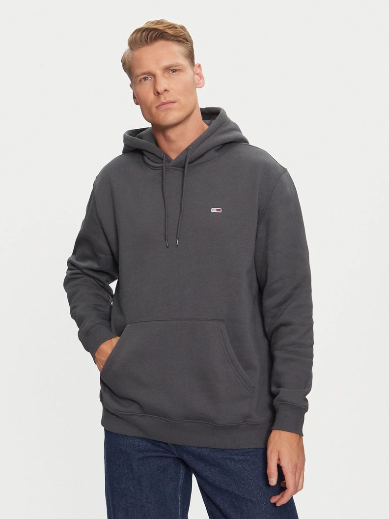 Polerón Hoodie Solid Con Logo Gris Tommy Jeans-0