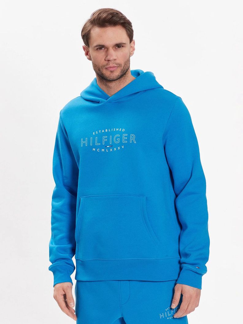 Polerón Hoodie Curve Logo Celeste Tommy Hilfiger-0