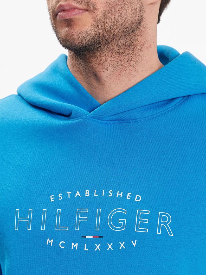 Polerón Hoodie Curve Logo Celeste Tommy Hilfiger-3
