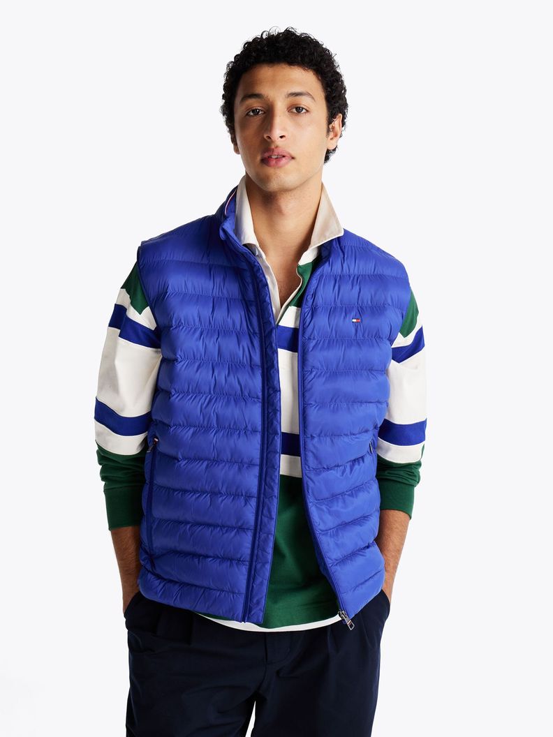 Parka Vest Plegable Repelente Al Agua Azul S