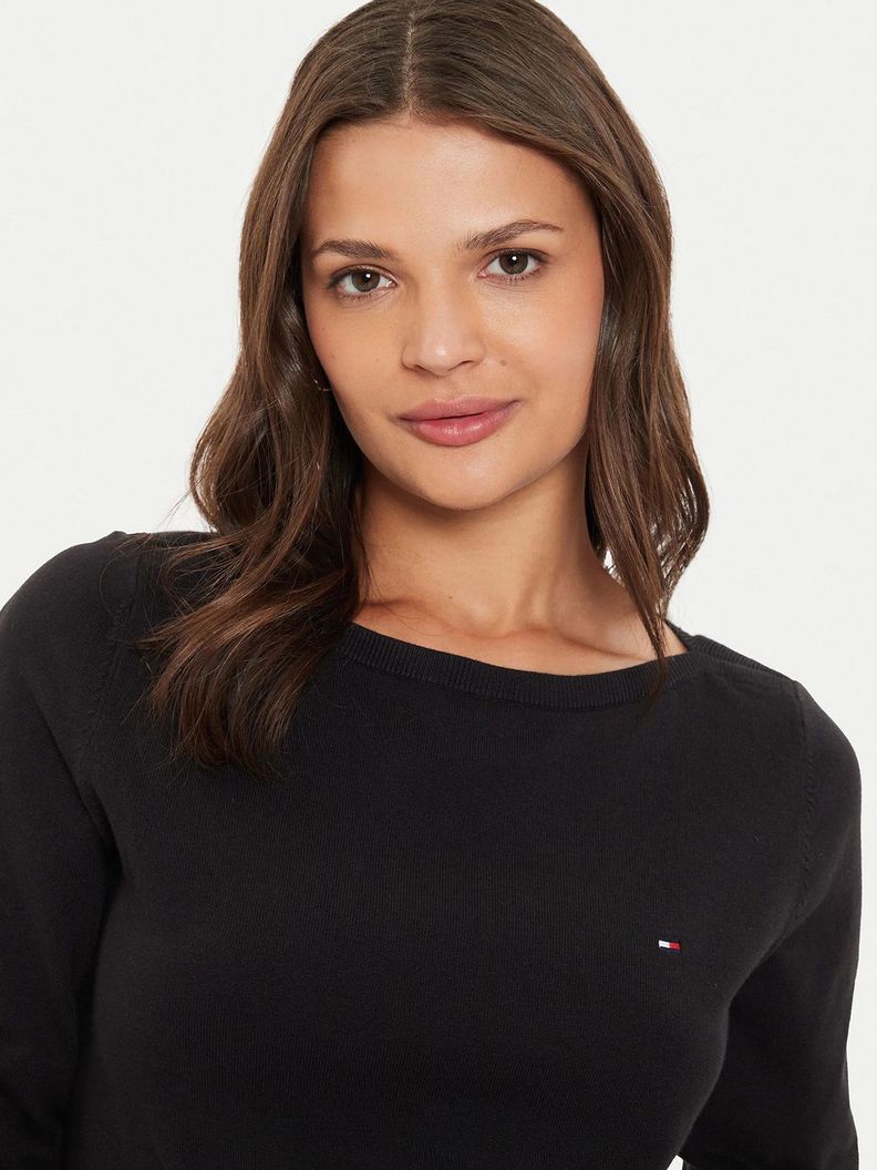 Sweater Con Cuello Estilo Barco Negro Tommy Hilfiger-3