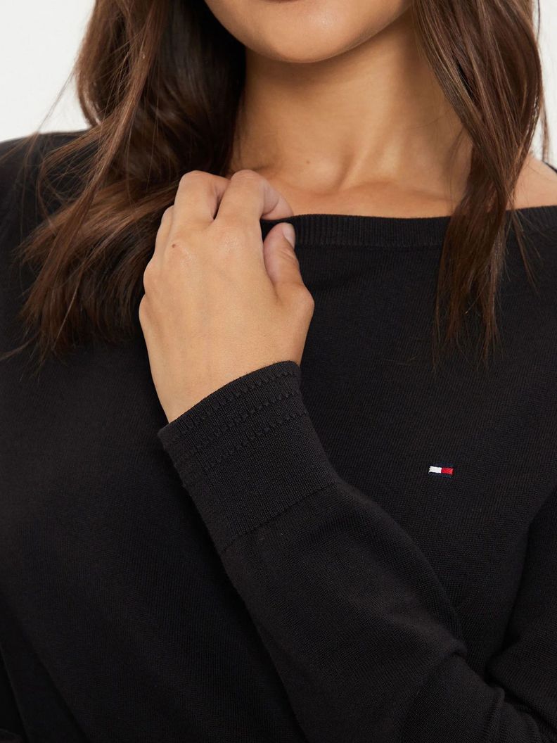 Sweater Con Cuello Estilo Barco Negro Tommy Hilfiger-4