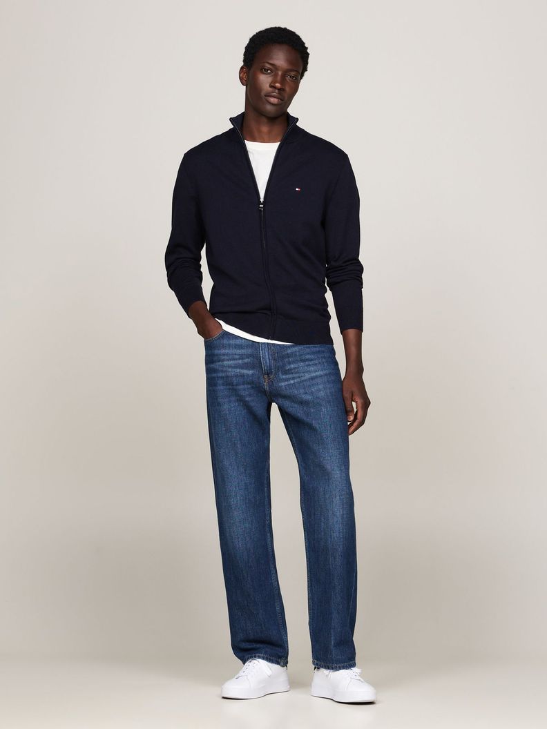 Sweater Essential Cotton Con Cierre Azul Tommy Hilfiger-1