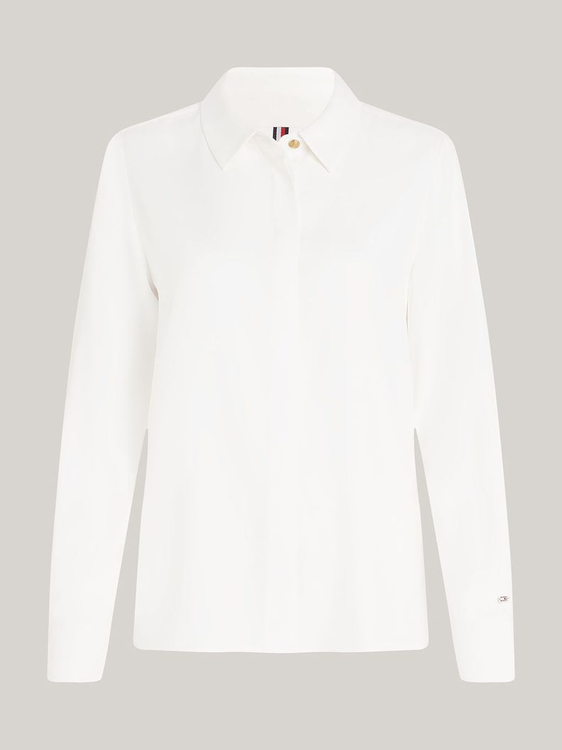 Camisa Corte Amplio Logo Metálico Blanco Tommy Hilfiger-4