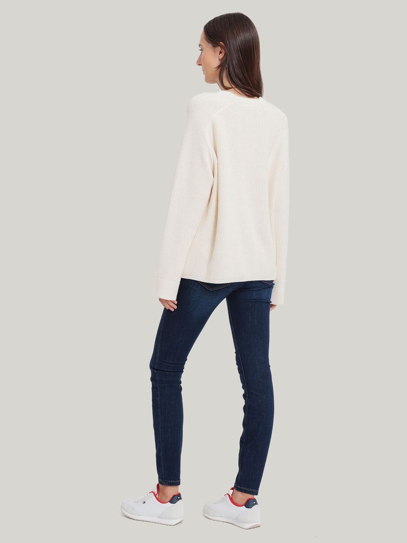 Sweater Relaxed De Manga Raglán Beige Tommy Hilfiger-2