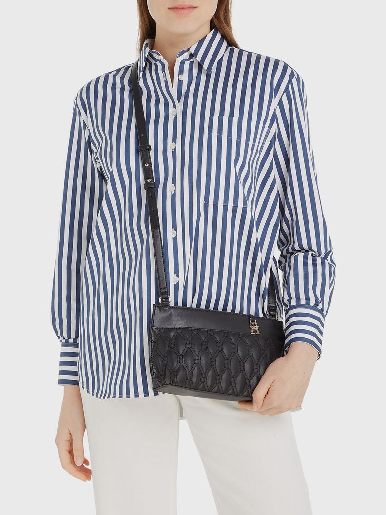 Bandolera Quilting Con Logo Negro Tommy Hilfiger-1