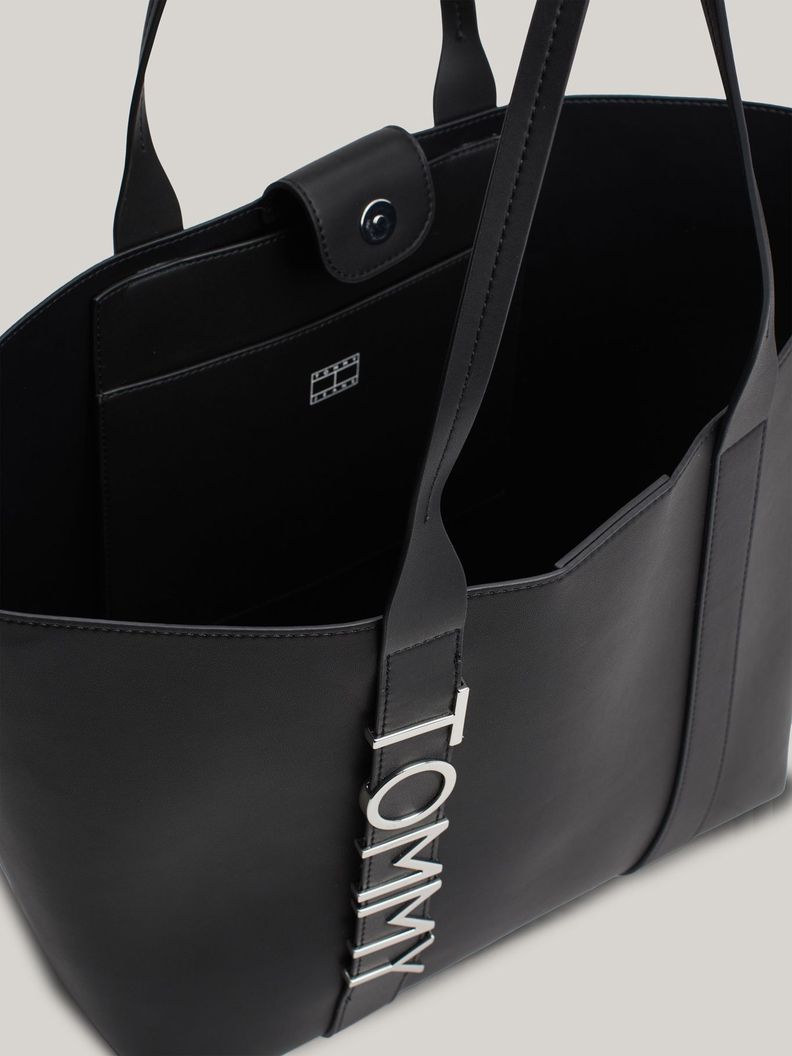 Tote City Con Logo Metálico Negro Tommy Hilfiger-3