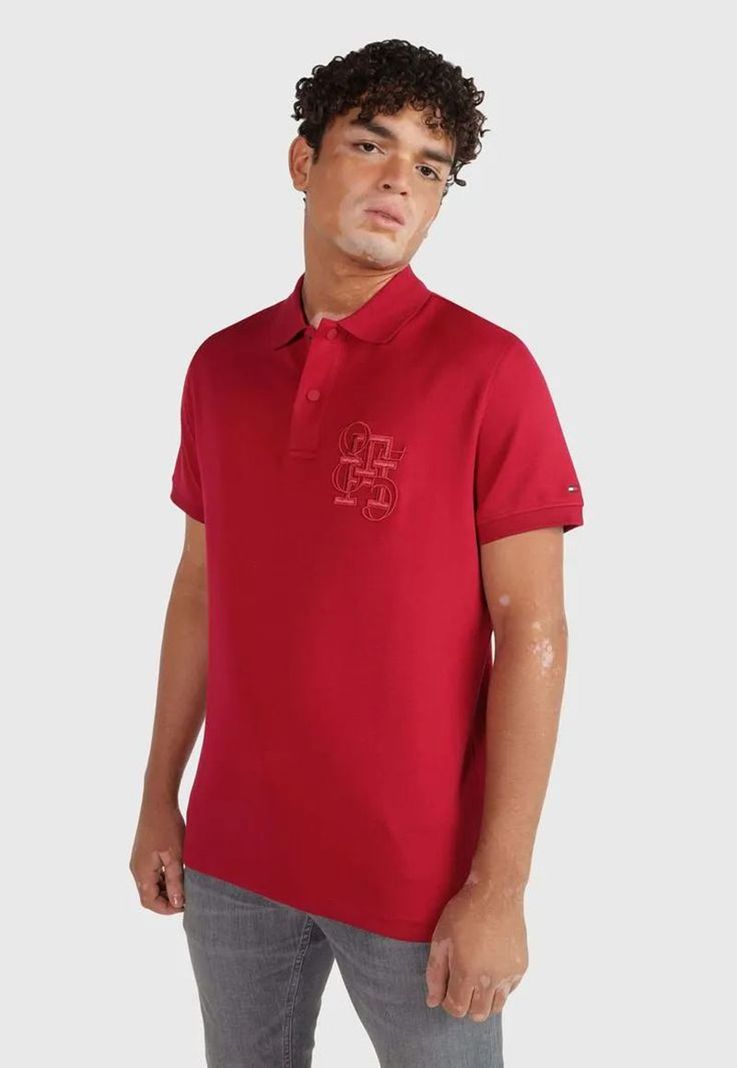 POLO REGULAR FIT LOGO MONOGRAM ROJO TOMMY HILFIGER-0